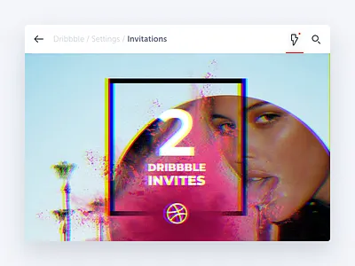 2 Dribbble Invites dribbble glitch invite tv ui