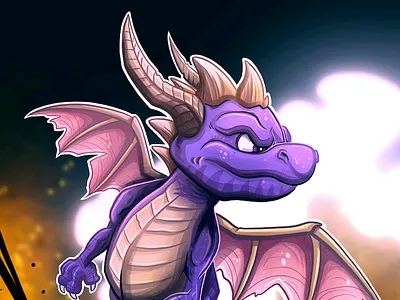 Spyro Fan Art creature dragon horns illustration monster procreate spyro spyrothedragon wings