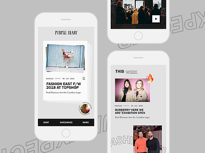Purple Magazine mobile concept brut content design fashion magazine mobile purple slider ui ux
