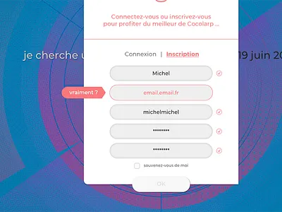 Cocolarp v.2 {WIP #5} connexion desktop error popin register webdesign website