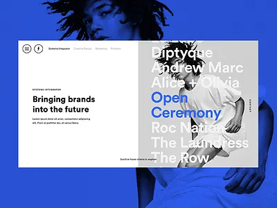 Case Studies Landing Page agency banner branding fashion landing page minimal portfolio split screen web design website
