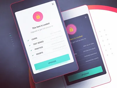 Mobile - Upgrade Screen app dialog grid interface lightbox lock mobile modal pricing ui upgrade ux