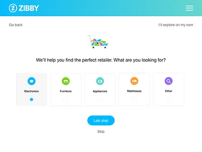 On boarding UI for e-commerce shopping with light illustration branding e commerce finance illustration mobile shopping ui ux