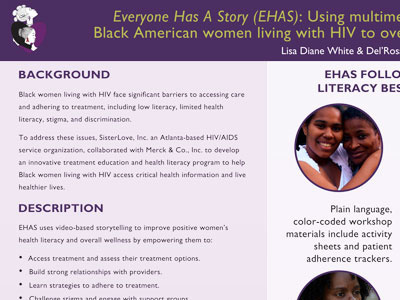 Sister Love fact sheet print design
