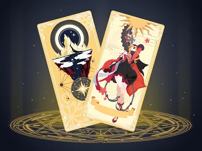 clow card borders cards fan flowers girls light mountains pointers red stars sun yellow