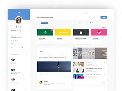 LinkedIn Newsfeed job linkedin newsfeed post profile social ui ux video webdesign work