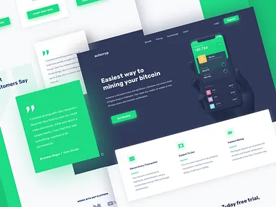 Autocryp Landing Page - Bitcoin Cryptocurrency bitcoin currency cyptocurrency dark dashboard finance funds graph homepage landing page secure trading