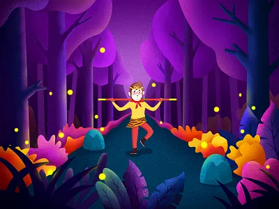 Monkey King illustration king monkey night