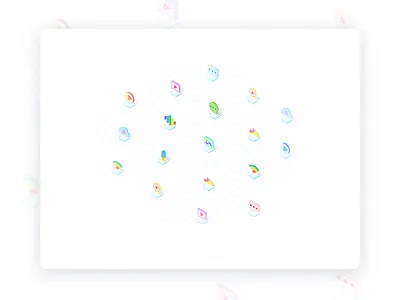 2.5D ICONS icon 品牌 插图 网页设计