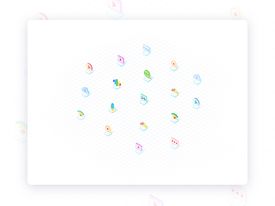 2.5D ICONS icon 品牌 插图 网页设计