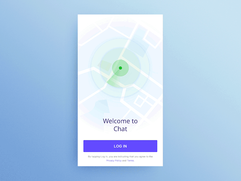 Chat App Login animation app avatar chat friend gif login nearby scan search social welcome