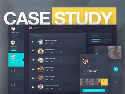 Fitness Class Leaderboard cardio case study fitness heart rate interactive leaderboard people running stats tv ui
