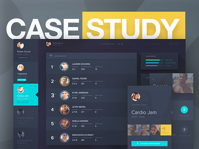 Fitness Class Leaderboard cardio case study fitness heart rate interactive leaderboard people running stats tv ui