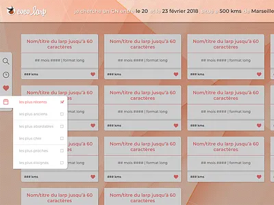 Cocolarp v.2 {WIP #7} cards desktop filters results search webdesign website