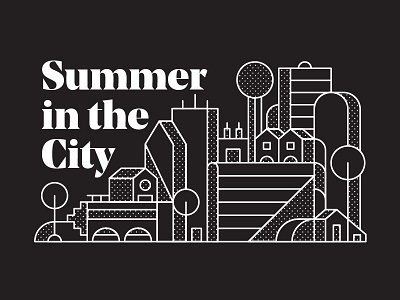 Summer In The City black and white city summer trees