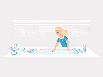 Architect Lady animation architecture character character animation design illustration patterns shapes texture