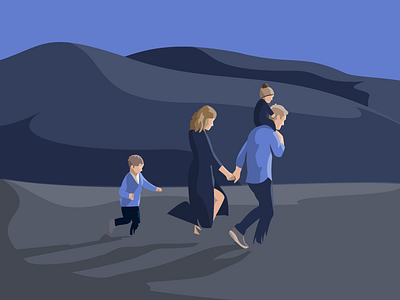 Illustration family fields illustration light lighting sun