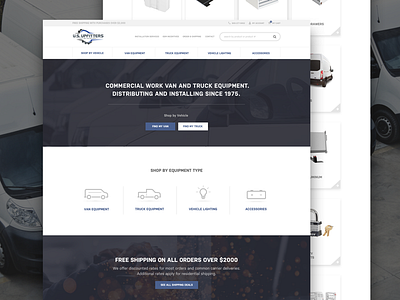 e-commerce web design for van/truck equipment design e commerce homepage trucks ui design ux design vans web