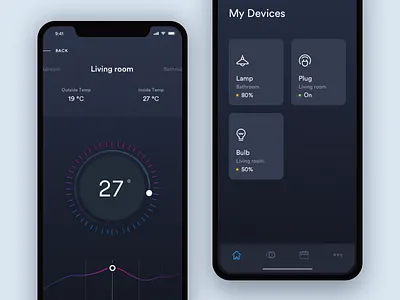 Thermostat circle dark home iphone x lamp smart home temperature thermostat