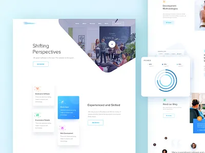 Website Design for a Software Company animation app bitbean branding colorful curve graph isometric logo quotes shifting website
