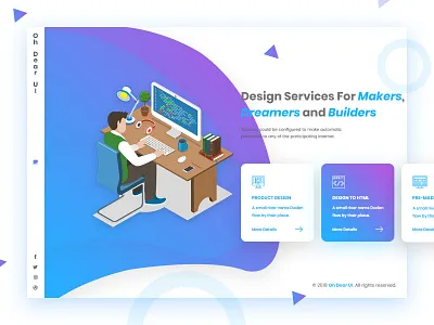 Header with Hero Image - Creative Agency banner design creative design garden website landing page muliti page design price table psd template team widget ui design website design