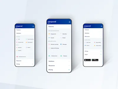 Mp Mobile Nav Updates analytics blockchain data icons layout menu mobile navigation ui website