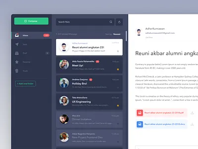 Email Inbox Exploration dashboard desktop email inbox message webapp