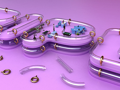 Pipe II 3d brand design font glass lettering pipe poster print render title webshocker