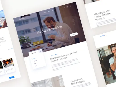 Homepage Design for a Software Company animation app bitbean branding colorful curve graph isometric logo quotes shifting website