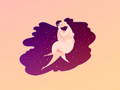 Floating art body cosmos couple float illustration illustrator love lover space vector