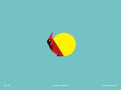 Daily Logo 06 - Cardinal animal bird branding cardinal challenge daily dailylogo dailylogochallenge identity logo mark sun