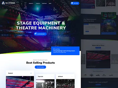 InterAmerica Stage Website Design color equipment lighting typography web design website