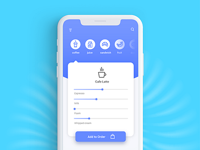 Daily Ui Challenge 043 - Food Menu 043 app challenge coffee daily daily ui food menu mobile ui vx