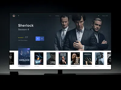 TV Shows blue clean dark design interactive tv tv shows ui