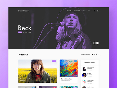 Exeter Phoenix Website Design arts debut design desktop events graphic design hello dribbble interface responsive ui ux website