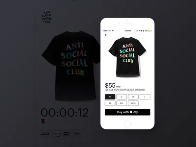 Frenzy size selection description flashsale frenzy ios iphone mobile product size sneakers streetwear ui ux