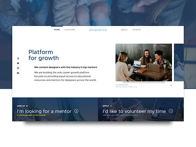 designed.org landing cards columns design system designed.org interaction landing layout mentor ui ux web web design