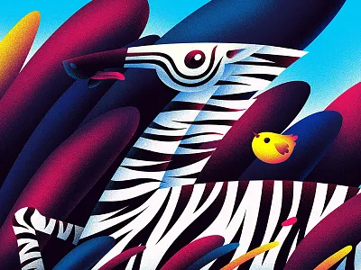 Z for Zebra 36daystype bird hiwow illustration z zebra