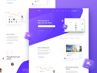 Hire Experts & Get your job done : V2 app branding color design google gradient graph job jobsite search team ui
