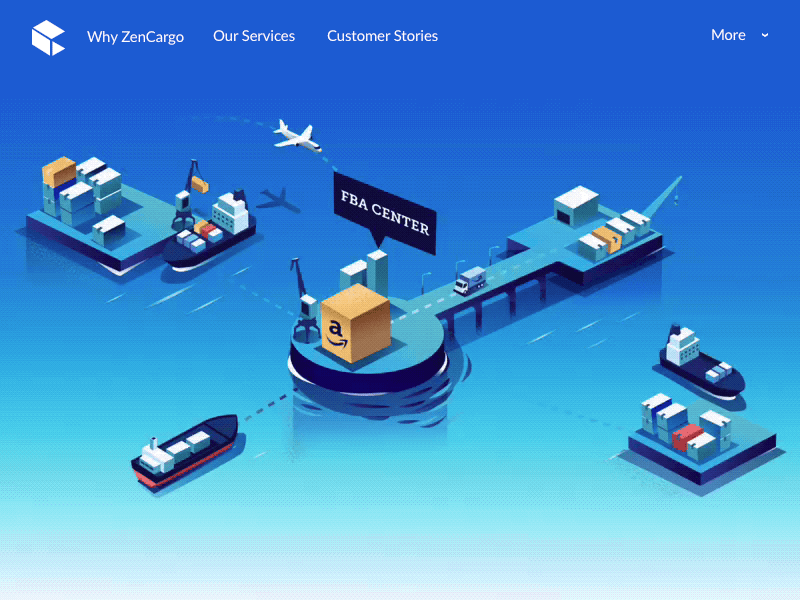 Amazon Sellers amazon animation cargo dock gif isometric loop movement sellers ship slow mo