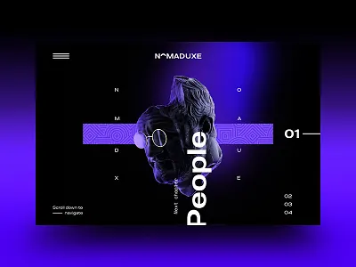 NomadUXE — Landing v2.02 brutalism brutalist design dark google gradient landing minimal render typography ui ux webgl
