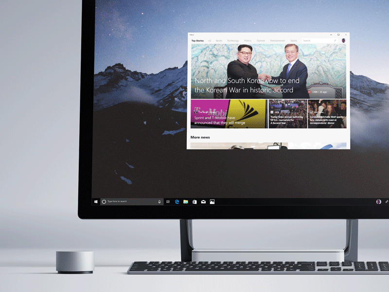Exploration: Microsoft News adobe xd exploration fluent design gif microsoft mock up mockup news typography ui ux windows