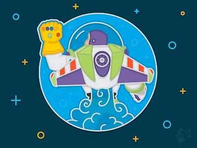 Infinity & Beyond avengers buzz disney gauntlet infinity war lightyear marvel pixar stones thanos toy story