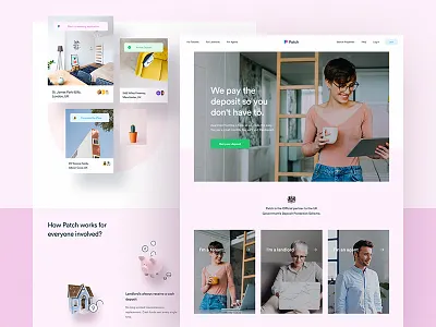 Patch is coming! deposit design finance lander landing money page property rent ux web website