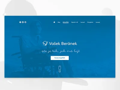 Website for handicapped man Vasek Beranek beranek brand handicapped identity logo person vasek webdesign wheelchair