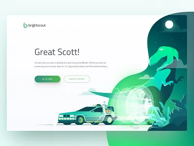 404 Lost Page Brightscout 404 dinosaur error illustration lost page missing time travel trex