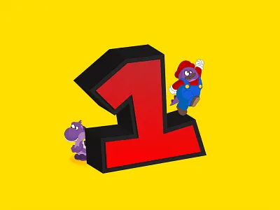 1 36 days of type branding countdown design flat logo mario number type web design