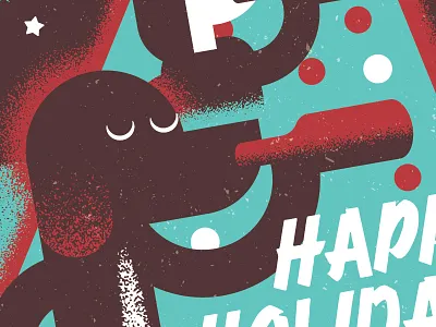 Tree Drinkers beer christmas card cute family holidays mid century modern puppy self portrait texture tree