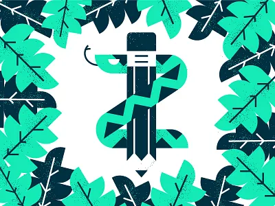 Z Snake leaves lettering pencil snake texture type z