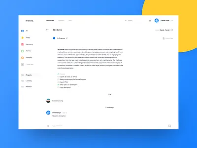 Welldo. - Project Detail & Add Files app clean dashboard minimal os x task tasks to do to do tool ui welldo